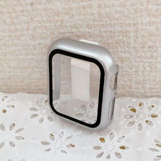 アップルウォッチ ケース 40mm シルバー　 カバー 画面 保護(モバイルケース/カバー)