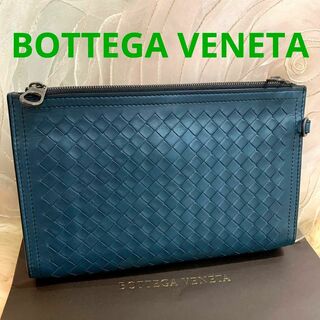 Bottega Veneta - ☆美品☆BOTTEGA VENETA イントレチャート クラッチバッグ ブルー系