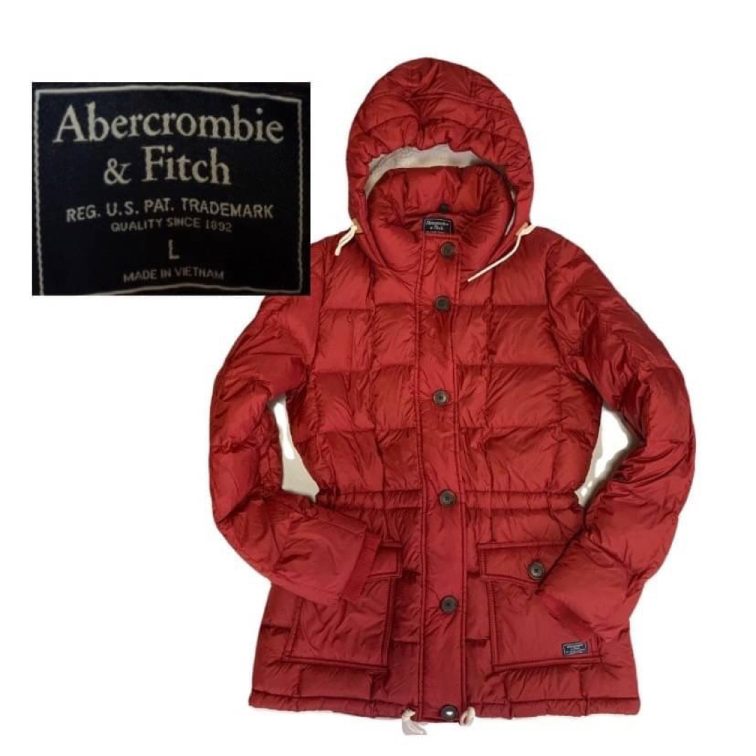 Abercrombie&Fitch(アバクロンビーアンドフィッチ)の【美品】アバクロンビー＆フィッチ　ロングダウン　フード　Lサイズ　Aライン レディースのジャケット/アウター(ダウンジャケット)の商品写真