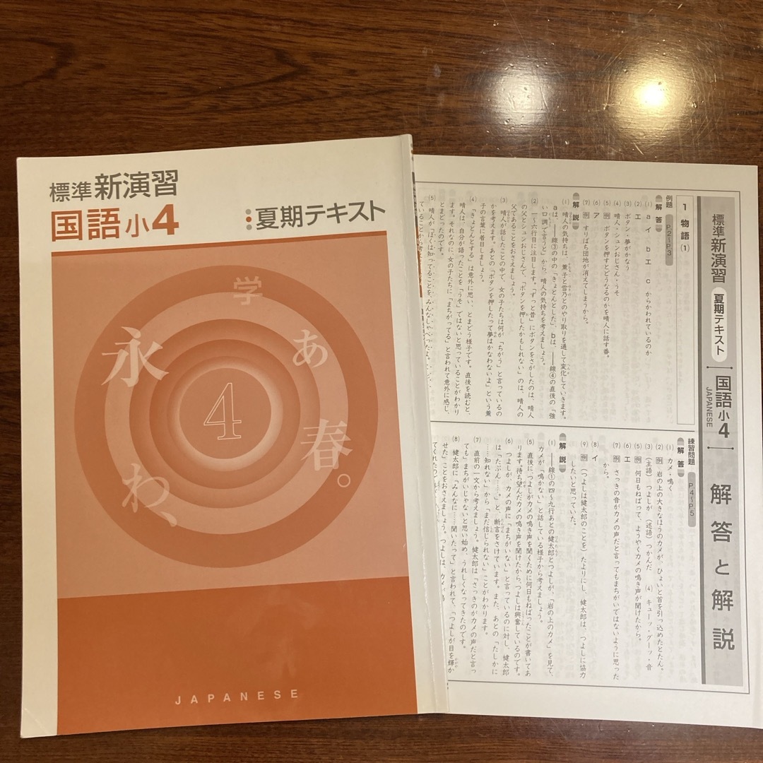 中学受験 新演習 算数／国語小4 夏期テキスト エンタメ/ホビーの本(語学/参考書)の商品写真