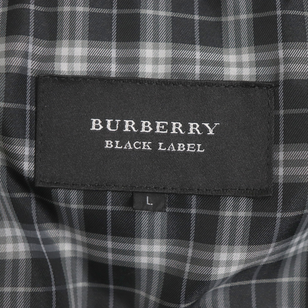 BURBERRY BLACK LABEL(バーバリーブラックレーベル)の美品 BURBERRY BLACK LABEL バーバリーブラックレーベル ラクーンファー・フード付き 裏地チェック柄 ダウンコート ブラック L 正規品 メンズ メンズのジャケット/アウター(ダウンジャケット)の商品写真