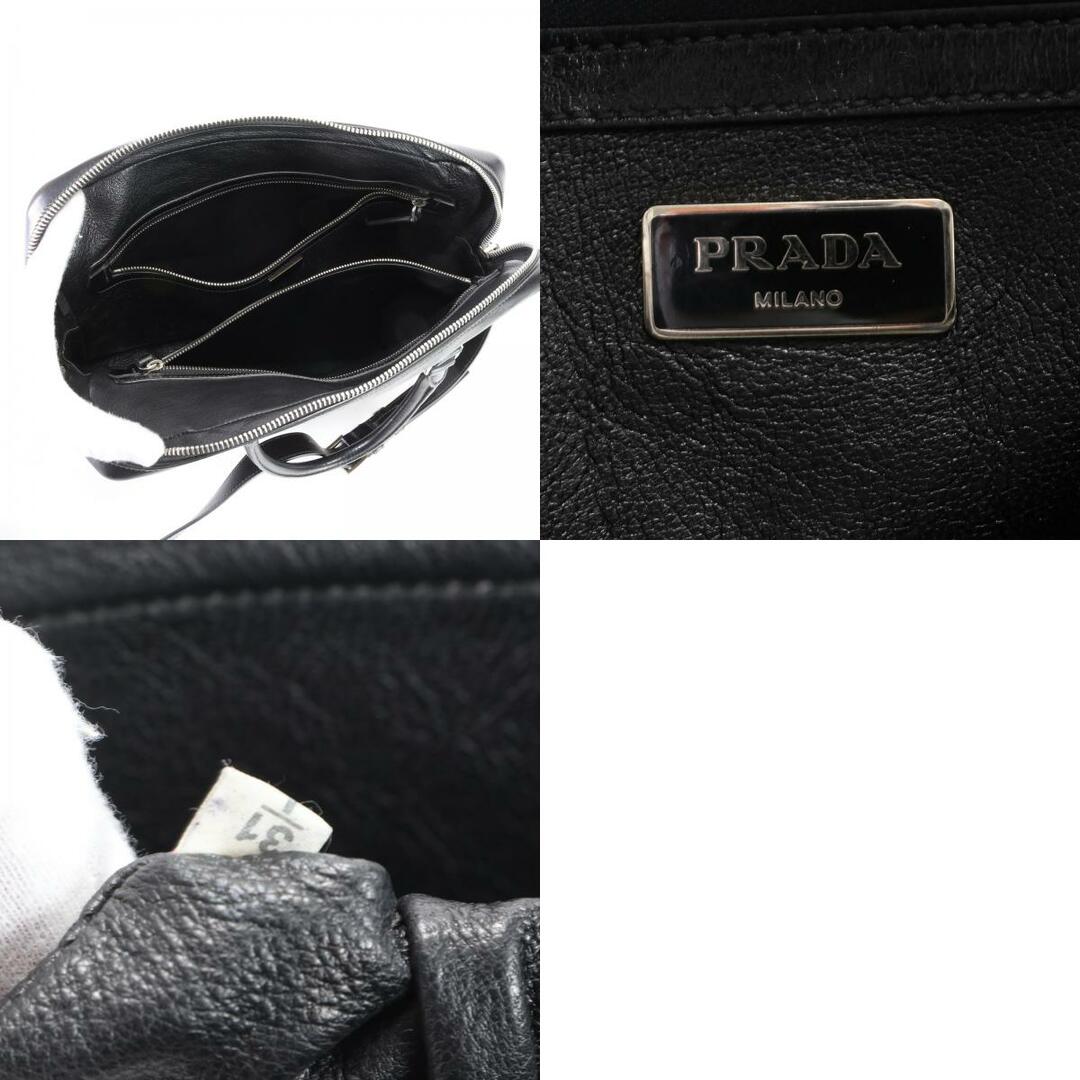 PRADA(プラダ)のプラダ 三角ロゴ レザー 2WAY ビジネス バッグ 斜め掛け ショルダー 書類鞄 ブリーフケース トート 通勤 ブラック A4 メンズ EFE R1-1 メンズのバッグ(ビジネスバッグ)の商品写真