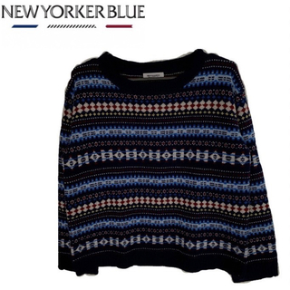 ニューヨーカーブルー(NEWYORKER BLUE)のニューヨーカーブルー　フェアアイル柄 ニット　ノルディック　ウール　幾何学模様(ニット/セーター)