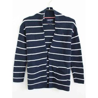 TOMMY HILFIGER - 【値下げ!】†トミーヒルフィガー/TOMMY HILFIGER† 128cm ロングカーディガン 紺×白【中古】子供服 キッズ kids 女の子 春秋 422032 tops