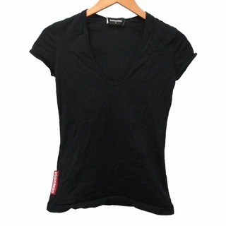 ディースクエアード(DSQUARED2)のディースクエアード カットソー Ｔシャツ 半袖 裾タグ ブラック S IBO48(Tシャツ(半袖/袖なし))