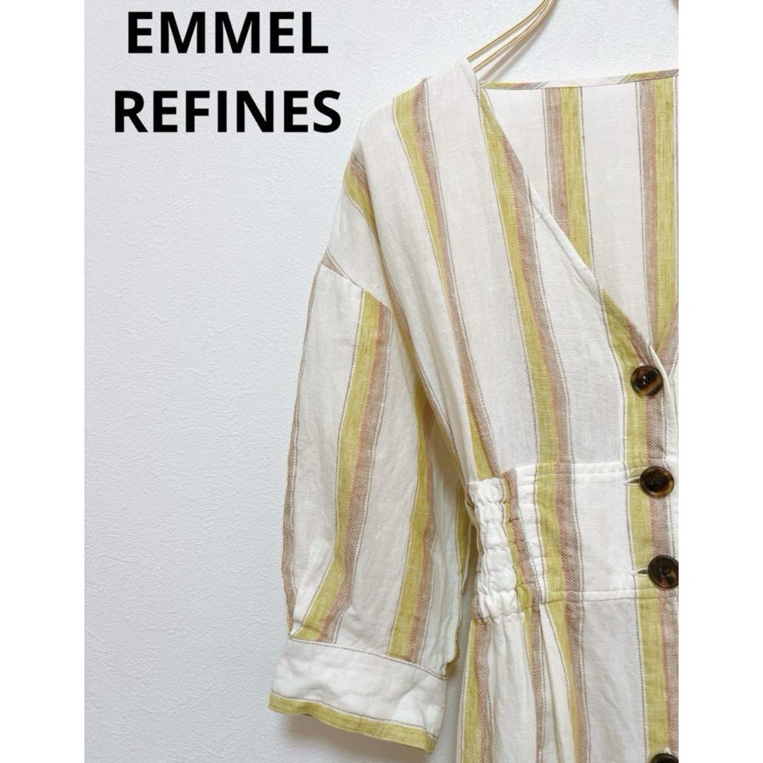 EMMEL REFINES(エメルリファインズ)のEMMEL REFINES  ワンピース　Sサイズ　麻100% 美品 レディースのワンピース(ロングワンピース/マキシワンピース)の商品写真