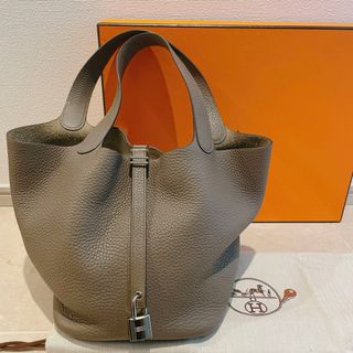 エルメス(Hermes)の美品！エルメス ピコタンロックmm 22 エタン シルバー金具(ハンドバッグ)