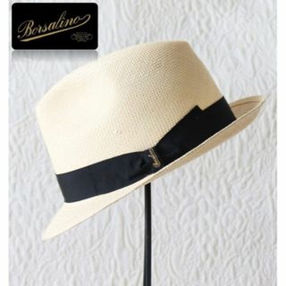 ボルサリーノ(Borsalino)の新品【ボルサリーノ】 Quito 高級パナマハット 麦わら帽子 ナチュラル 59(ハット)