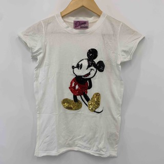 ディズニー(Disney)のDISNEPディズニー レディース Tシャツ 半袖 スパンコール刺繡 オフ(Tシャツ(半袖/袖なし))
