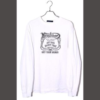 ネイバーフッド(NEIGHBORHOOD)のネイバーフッド プリント クルーネック 長袖Tシャツ L ホワイト(Tシャツ/カットソー(七分/長袖))