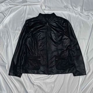 VINTAGE - vintage crocodile no collar jacket