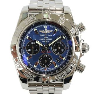 ブライトリング(BREITLING)の【ポリッシュ済】BREITLING　ブライトリング　クロノマット44　AB011012/C789　自動巻き　デイト　クロノグラフ　SS　ブルー　ブラック　メンズ　腕時計【中古】松前R56号店(腕時計(アナログ))