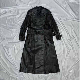 VINTAGE - vintage real leather trench coat