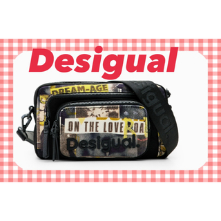 デシグアル(DESIGUAL)の❤️新品タグ付き❤️ ニュースペーパー キャンバス ミニクロスボディバッグ(ボディーバッグ)