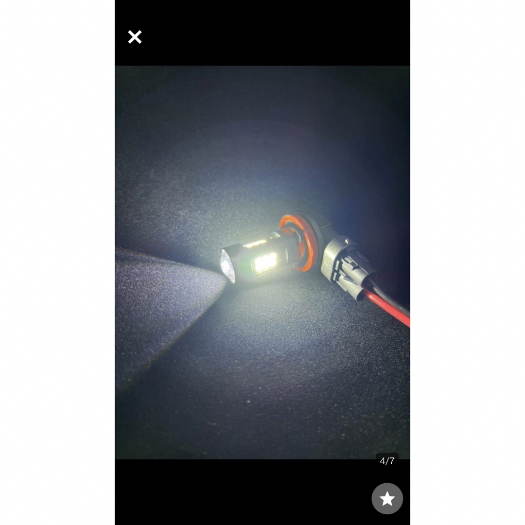 H8 LED フォグ 2個セット 3030SMD21発 側面3面 先端レンズ 自動車/バイクの自動車(汎用パーツ)の商品写真