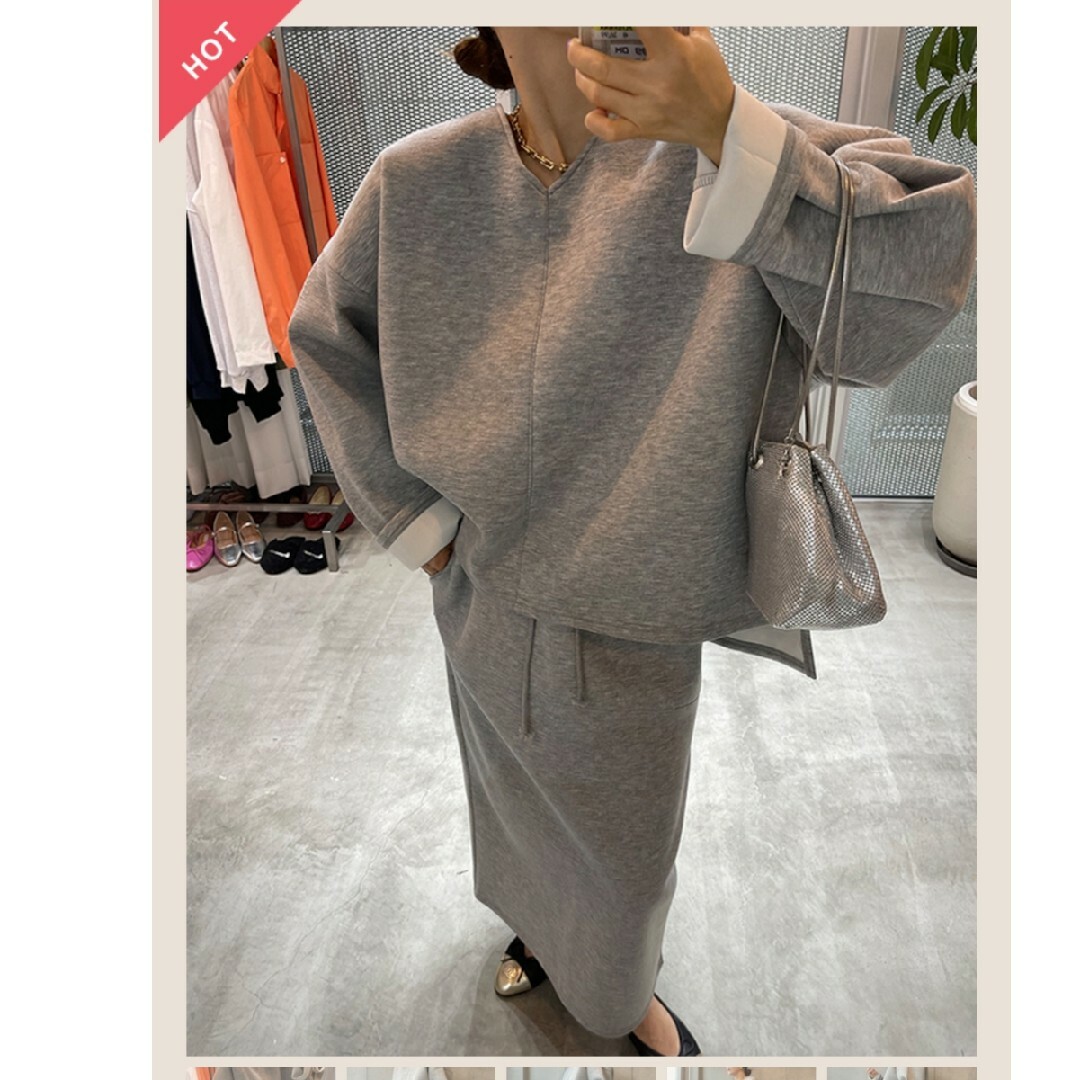 人気殺到【再販】Neoprene Over-fit Set-up_Gray レディースのレディース その他(セット/コーデ)の商品写真