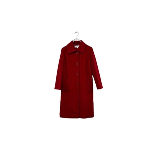 BALENCIAGA red angola coat バレンシアガ ステンカラーコート レッド サイズ40 アンゴラ混 レディース ヴィンテージ 8(ロングコート)