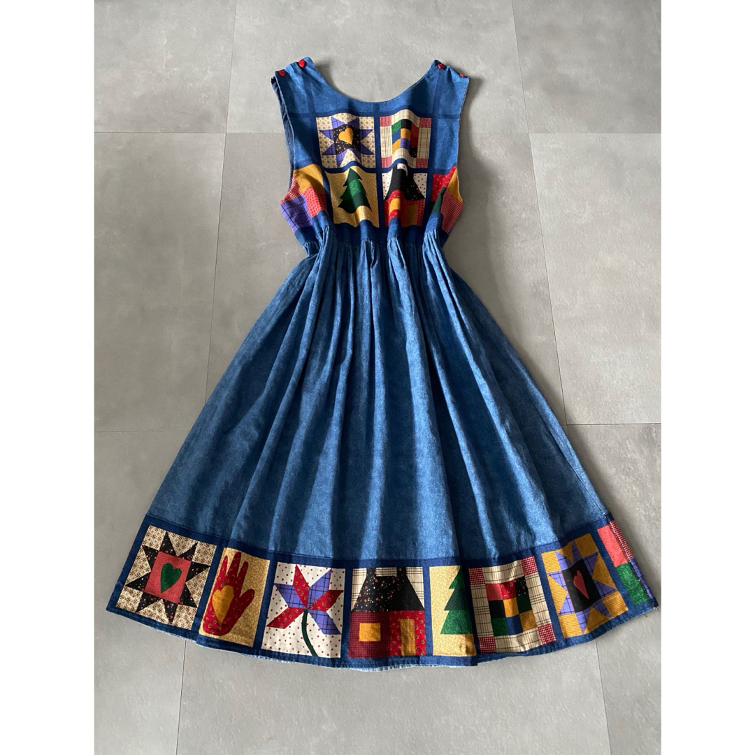 古着 ビンテージ 70s ハンドメイド エプロン ワンピース キルト 古着 ビンテージ 70s ハンドメイド エプロン ワンピース キルト
