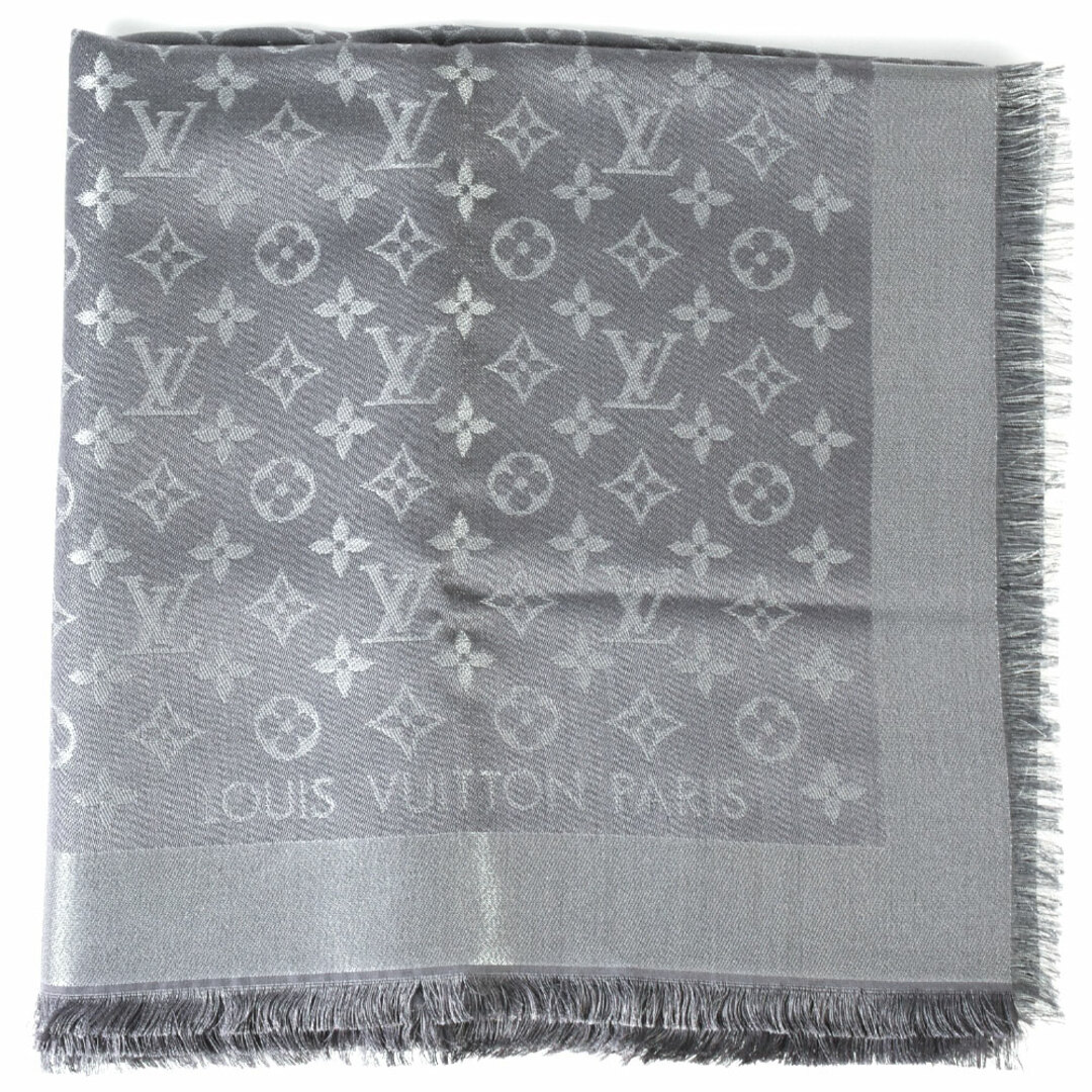 LOUIS VUITTON(ルイヴィトン)のルイヴィトン LOUIS VUITTON ショール シルク レーヨン ウール 140cm M75120 グレー アントラシット ユニセックス【中古】 レディースのファッション小物(ストール/パシュミナ)の商品写真