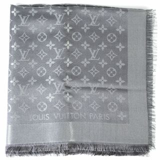 LOUIS VUITTON - ルイヴィトン LOUIS VUITTON ショール シルク レーヨン ウール 140cm M75120 グレー アントラシット ユニセックス【中古】