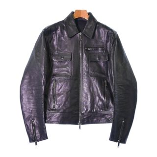 ヴァレンティノ(VALENTINO)のVALENTINO ヴァレンティノ ライダース 48(L位) 黒 【古着】【中古】(ライダースジャケット)