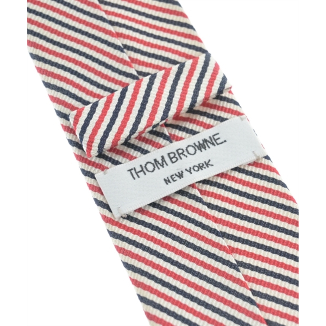 THOM BROWNE(トムブラウン)のTHOM BROWNE トムブラウン ネクタイ - 白x赤x紺(レジメンタル) 【古着】【中古】 メンズのファッション小物(ネクタイ)の商品写真