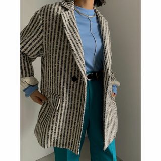 アメリヴィンテージ(Ameri VINTAGE)の着1回 アメリ　GIOLICA STRIPE TWEED JACKET(テーラードジャケット)