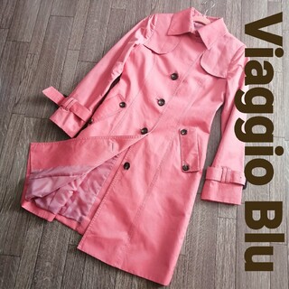 VIAGGIO BLU - 定価50000円程】ビアッジョブルー　ピンク　トレンチ　スプリング　コート