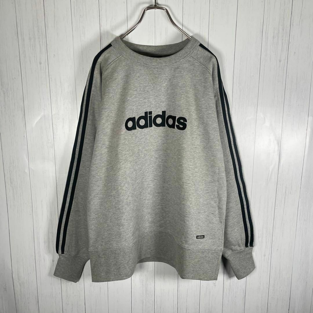 adidas(アディダス)の[古着]アディダス　セットアップ　トレーナー　刺繍　アームライン　グレー　黒 その他のその他(その他)の商品写真