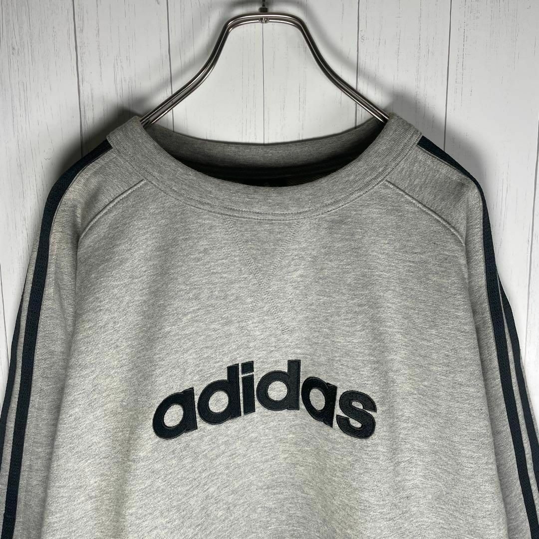 adidas(アディダス)の[古着]アディダス　セットアップ　トレーナー　刺繍　アームライン　グレー　黒 その他のその他(その他)の商品写真