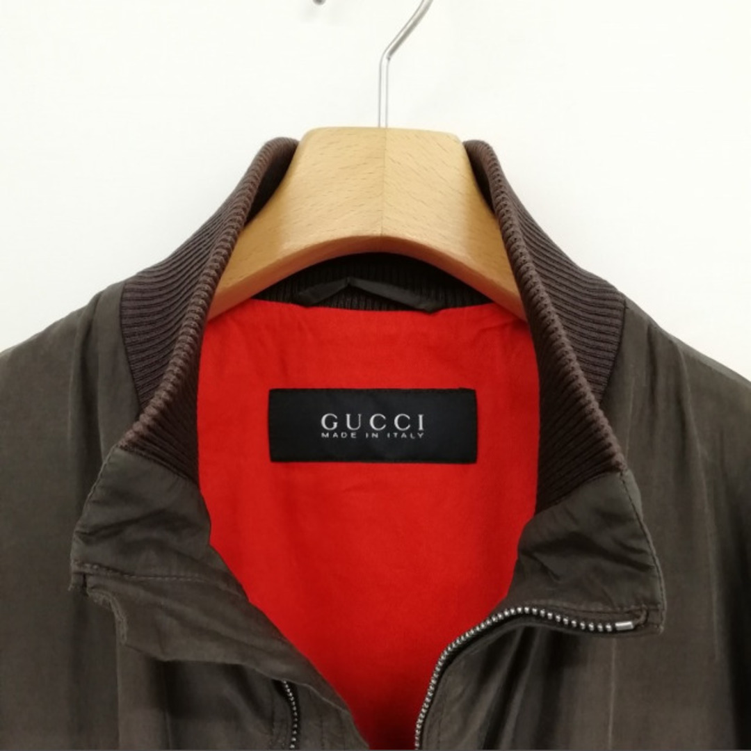 Gucci(グッチ)の2013 ジップアップ ブルゾン ジャケット コットン シルク ハンガー付 46 メンズのジャケット/アウター(ブルゾン)の商品写真