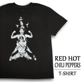 レッドホットチリペッパーズ Tシャツ 半袖  RED HOT CHILI PEPPERS  ブラック  サイズ：メンズ XL 相当  UNLIMITED LOVE WORLD TOUR  レッチリ バンドTシャツ ロックTシャツ 大きいサイズ  【新品】(Tシャツ/カットソー(半袖/袖なし))