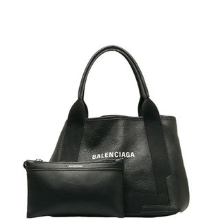 バレンシアガ(Balenciaga)のバレンシアガ ネイビーカバスS ロゴ ハンドバッグ 339933 レザー レディース BALENCIAGA 【214-40243】(ハンドバッグ)