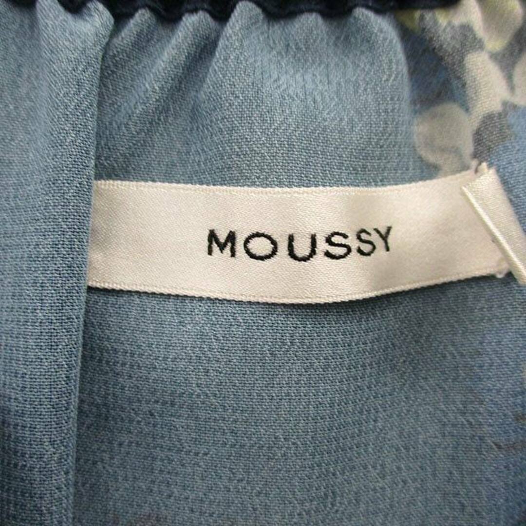 moussy(マウジー)のマウジー moussy ブラウス シャツ 五分袖 リボン 花柄 ネイビー 紺 レディースのトップス(その他)の商品写真