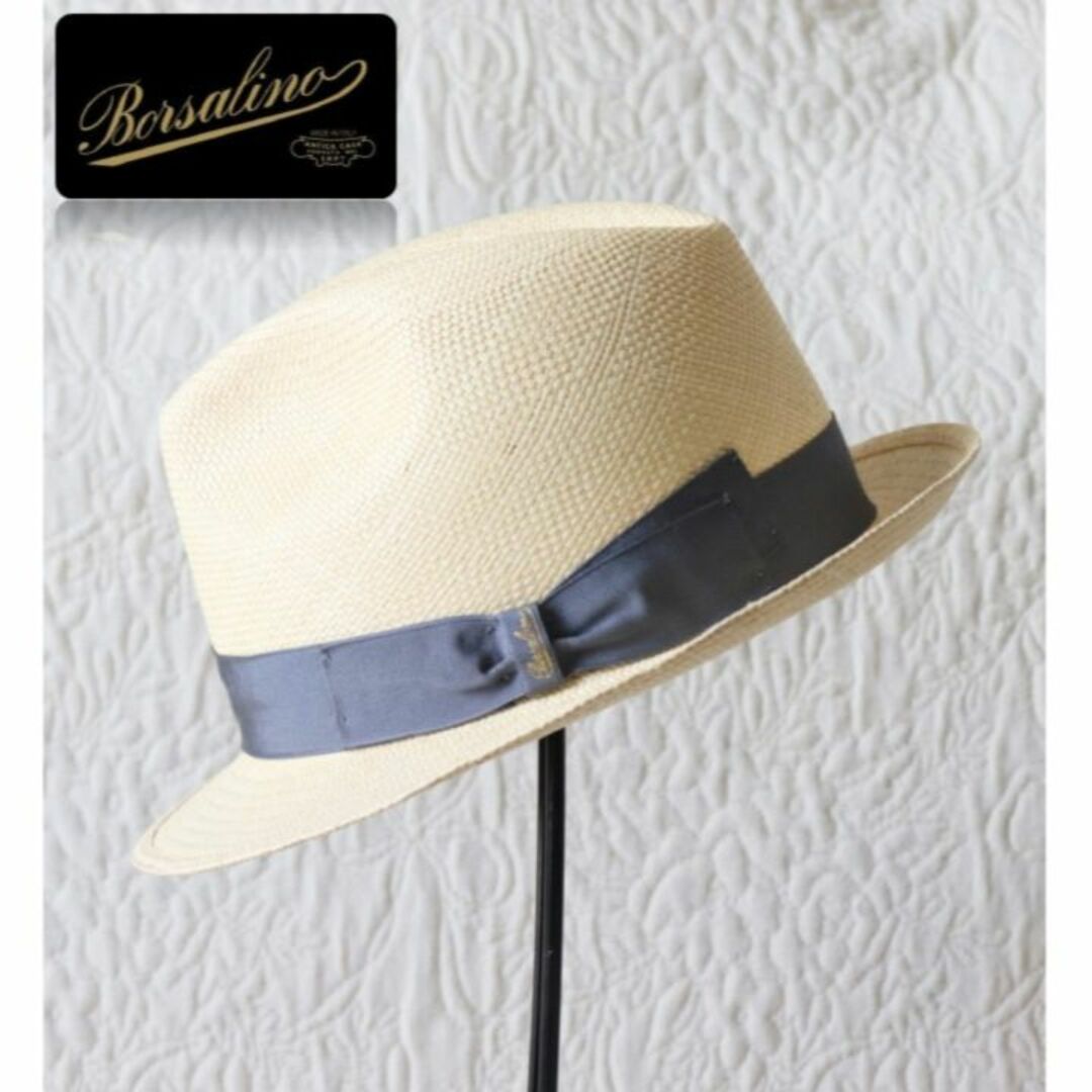 Borsalino(ボルサリーノ)の新品【ボルサリーノ】 Quito 高級パナマハット 麦わら帽子 ナチュラル 59 メンズの帽子(ハット)の商品写真