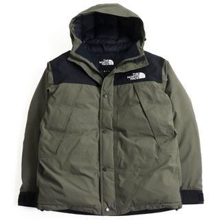 ザノースフェイス(THE NORTH FACE)の極美品 THE NORTH FACE ザ・ノースフェイス ND91930 Mountain Down Jacket マウンテンダウンジャケット GORE-TEX/ゴアテックス ダブルフラップ仕様 切替デザイン マウンテンダウンジャケット カーキ×ブラック L 正規品 メンズ(ダウンジャケット)