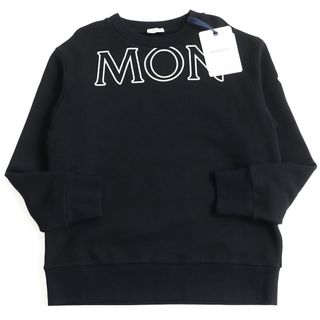 モンクレール(MONCLER)の未使用品 MONCLER モンクレール 2022年製 C-SCOM-22-1620 コットン100% ロゴプリント/ロゴパッチ付き クルーネック オーバーサイズ スウェット/セーター ブラック M 正規品 メンズ(スウェット)