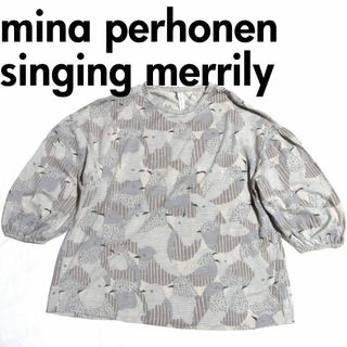 ミナペルホネン(mina perhonen)のミナペルホネン singing merrily ウール ニット カットソー 36(カットソー(長袖/七分))