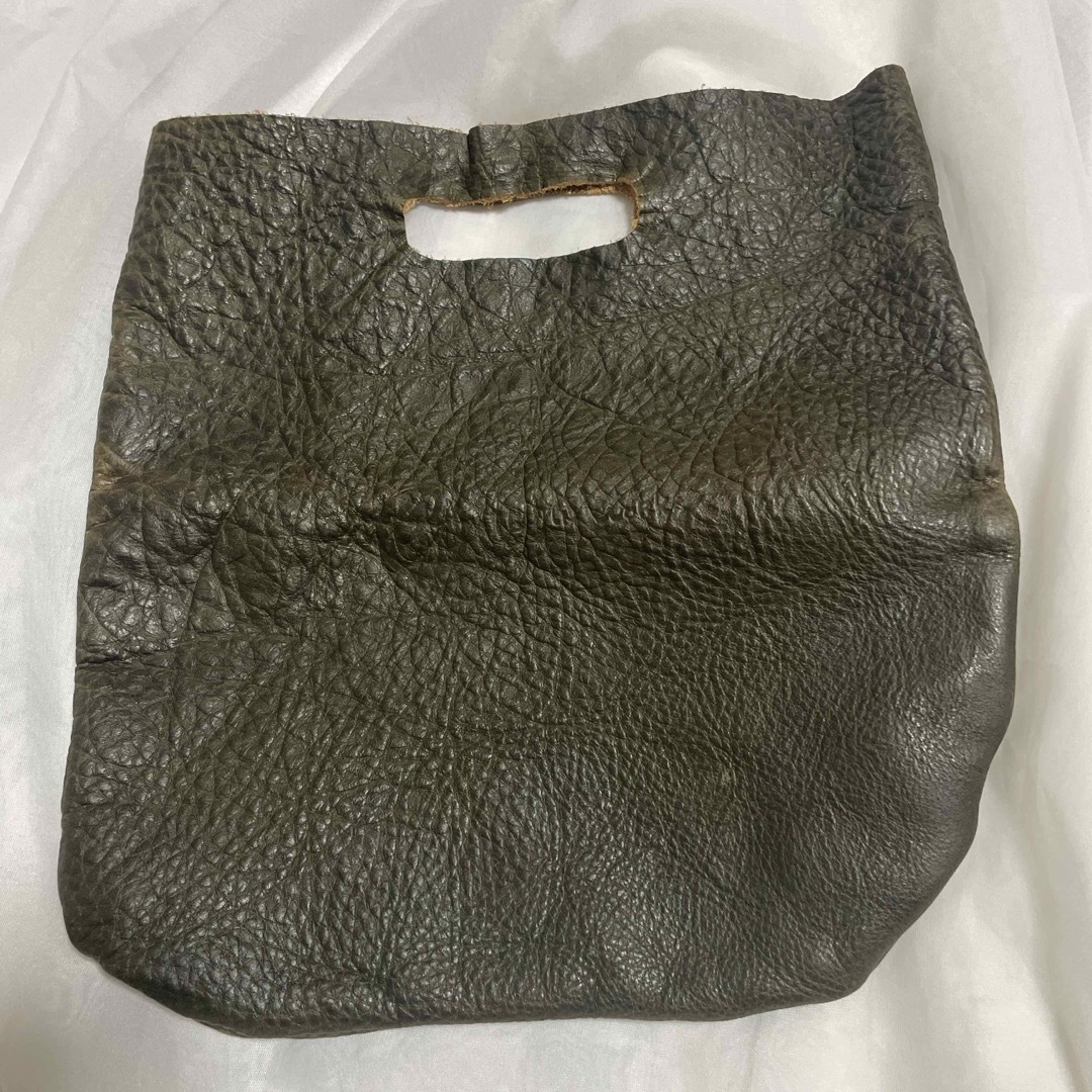 REDMOON(レッドムーン)の天神ワークス　ヌメ革　トートバッグ　モスグリーン　深緑　革バッグ　革袋 メンズのバッグ(トートバッグ)の商品写真