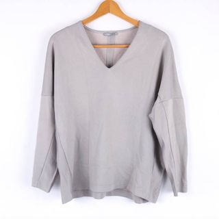 ザラ(ZARA)のザラ 長袖Ｔシャツ トップス カットソー Vネック シンプル レディース Mサイズ グレー ZARA(Tシャツ(長袖/七分))