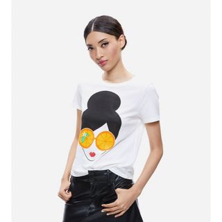 アリスアンドオリビア(Alice+Olivia)のsale❤️★Alice olive 新作新品　白　人形柄　半袖　綿  Tシャツ(Tシャツ(半袖/袖なし))