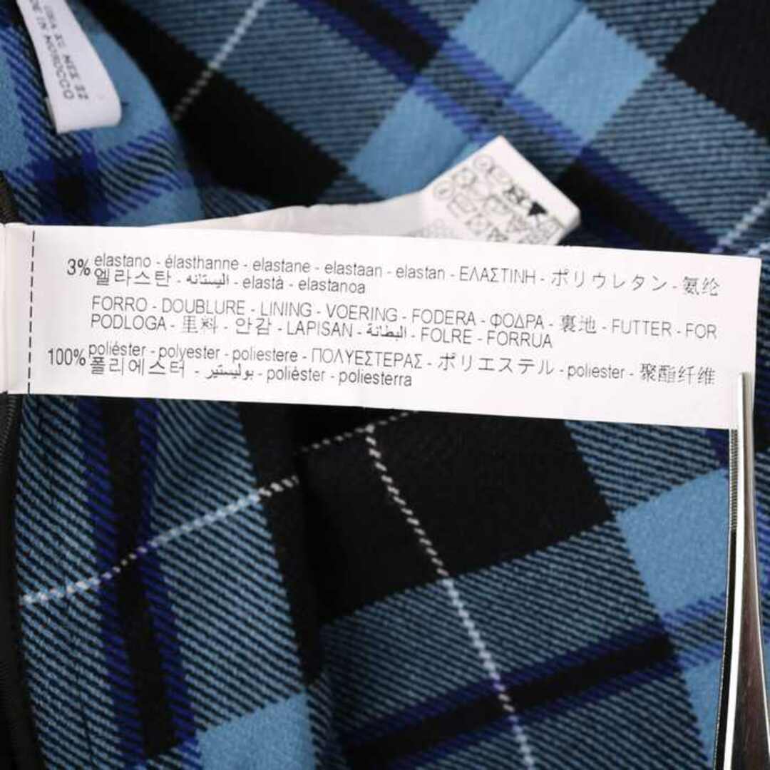 ZARA(ザラ)のザラ スカート ミディアム丈 チェック柄 スリット レディース XLサイズ ブルー ブラック ZARA レディースのスカート(その他)の商品写真