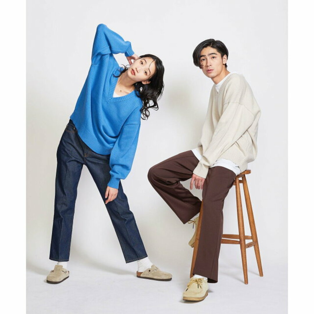 BEAUTY&YOUTH UNITED ARROWS(ビューティアンドユースユナイテッドアローズ)の【OFF WHITE】<info. BEAUTY&YOUTH> バルーンシルエット Vネック ニット メンズのトップス(ニット/セーター)の商品写真