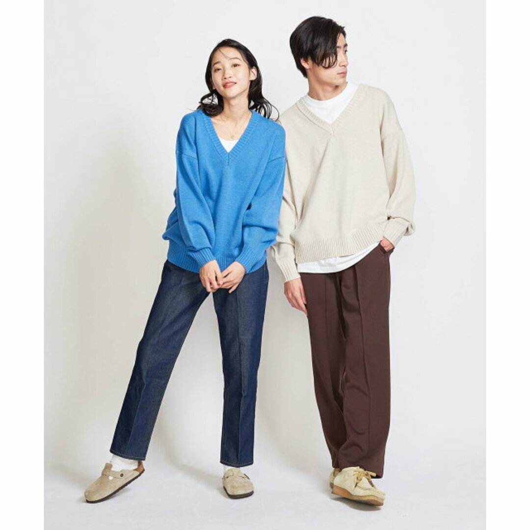 BEAUTY&YOUTH UNITED ARROWS(ビューティアンドユースユナイテッドアローズ)の【OFF WHITE】【S】<info. BEAUTY&YOUTH> バルーンシルエット Vネック ニット メンズのトップス(ニット/セーター)の商品写真