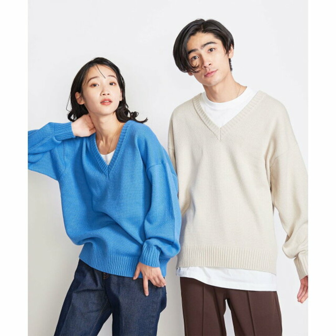 BEAUTY&YOUTH UNITED ARROWS(ビューティアンドユースユナイテッドアローズ)の【TURQUOISE】【M】<info. BEAUTY&YOUTH> バルーンシルエット Vネック ニット メンズのトップス(ニット/セーター)の商品写真