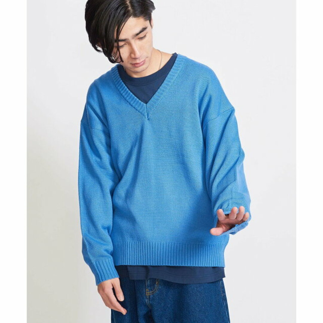 BEAUTY&YOUTH UNITED ARROWS(ビューティアンドユースユナイテッドアローズ)の【TURQUOISE】【M】<info. BEAUTY&YOUTH> バルーンシルエット Vネック ニット メンズのトップス(ニット/セーター)の商品写真