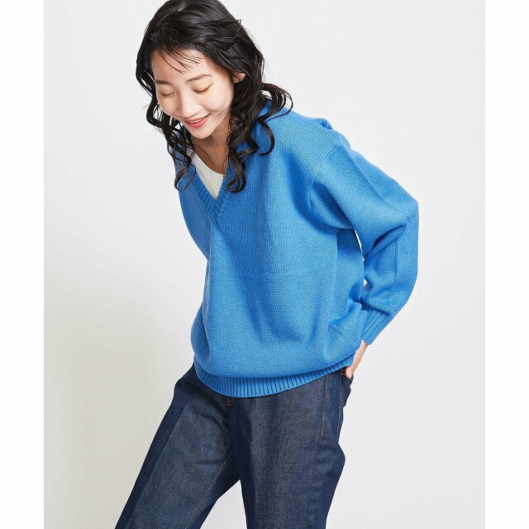 BEAUTY&YOUTH UNITED ARROWS(ビューティアンドユースユナイテッドアローズ)の【TURQUOISE】【L】<info. BEAUTY&YOUTH> バルーンシルエット Vネック ニット メンズのトップス(ニット/セーター)の商品写真