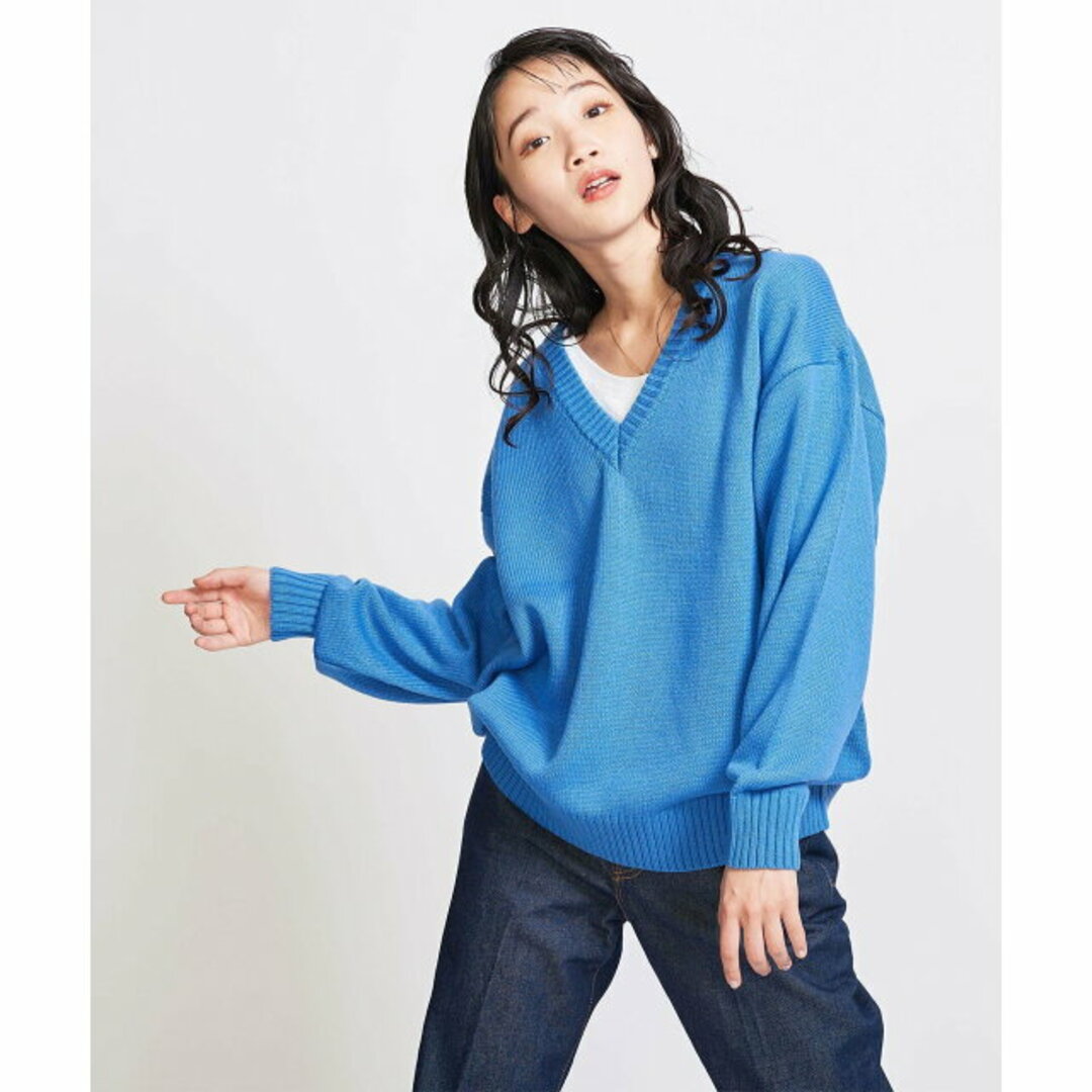 BEAUTY&YOUTH UNITED ARROWS(ビューティアンドユースユナイテッドアローズ)の【TURQUOISE】【M】<info. BEAUTY&YOUTH> バルーンシルエット Vネック ニット メンズのトップス(ニット/セーター)の商品写真