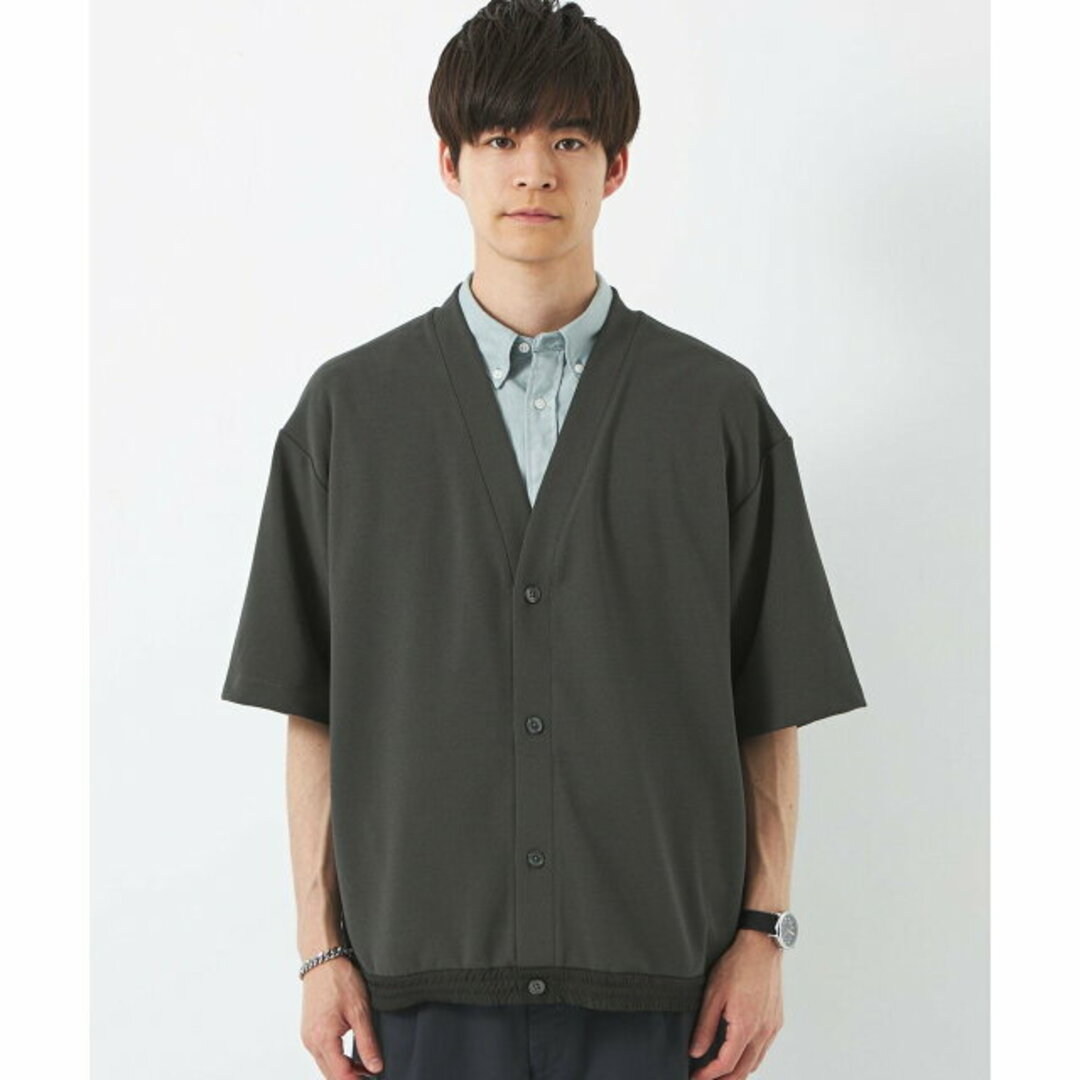 UNITED ARROWS green label relaxing(ユナイテッドアローズグリーンレーベルリラクシング)の【DK.GRAY】Morley ショートスリーブ カーディガン メンズのトップス(カーディガン)の商品写真