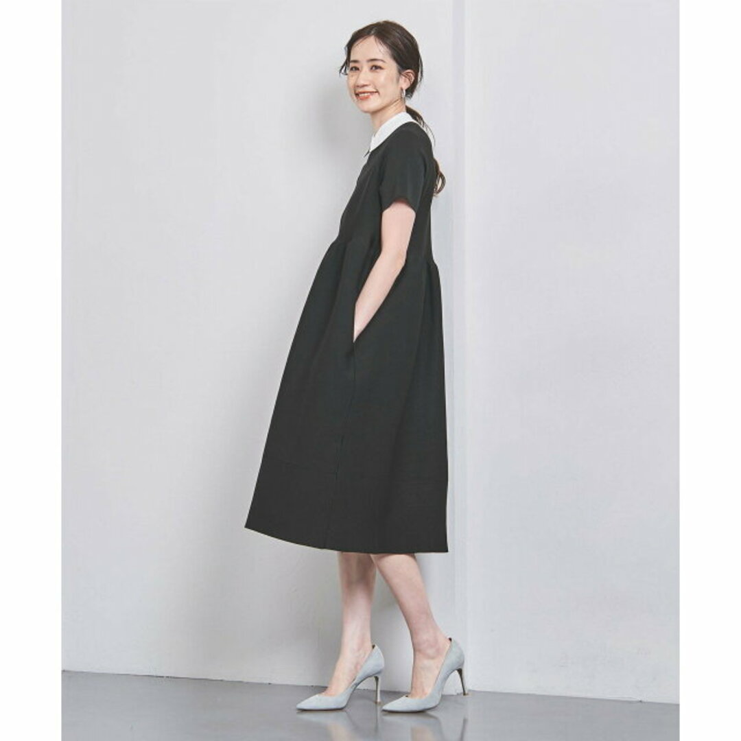 UNITED ARROWS(ユナイテッドアローズ)の【BLACK】ペプラム ショートスリーブ ワンピース レディースのワンピース(ロングワンピース/マキシワンピース)の商品写真